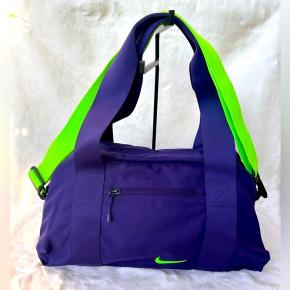 Nike C72 Legend 2.0 Sport Bag in Purple and Neon Green Small Size Duffel Bag - Picture 1 of 14